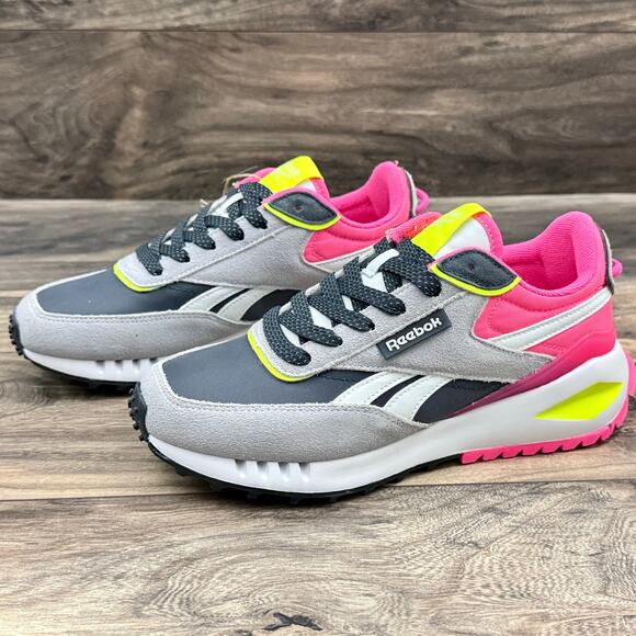 NIB Reebok Forte Racer 7.5M 38 Lifestyle Sneaker Shoes Pink Gray Yellow - Picture 4 of 12